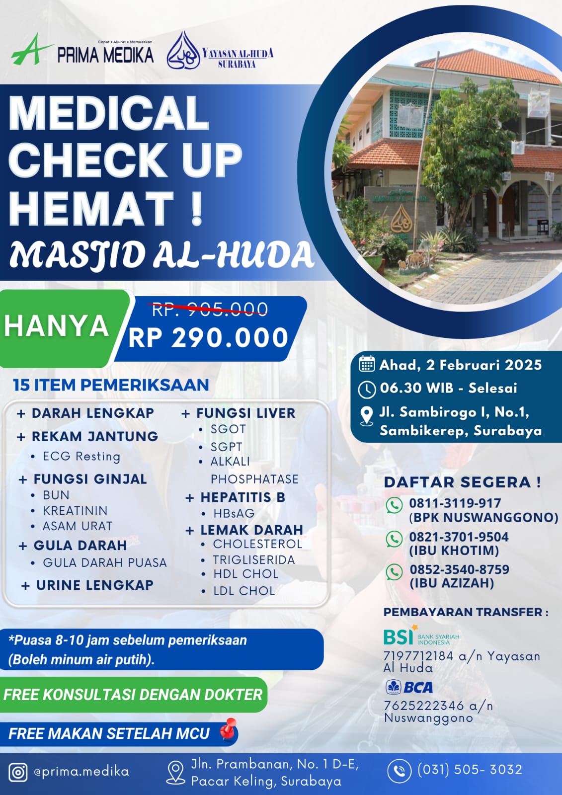 Medical Check Up Hemat Masjid Al-Huda Surabaya
